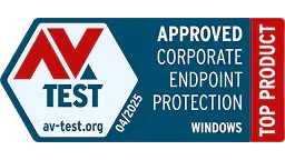 Certificado del instituto alemán AV-TEST, referencia europea en evaluación independiente de antivirus para empresas