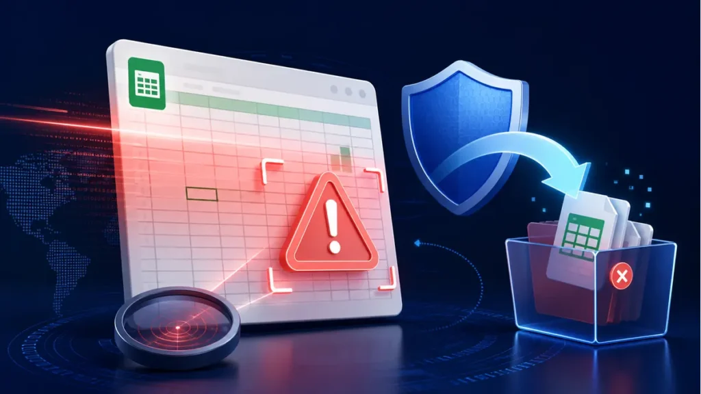 Hoja de cálculo marcada por error durante un análisis antivirus