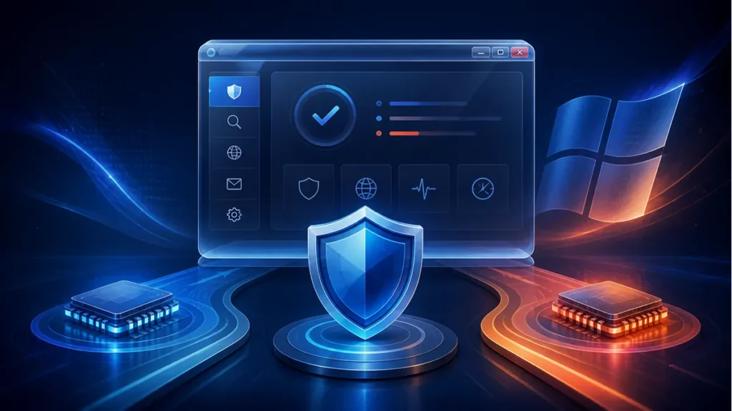 Escudo antivirus protegiendo sistemas Windows Vista de 32 y 64 bits