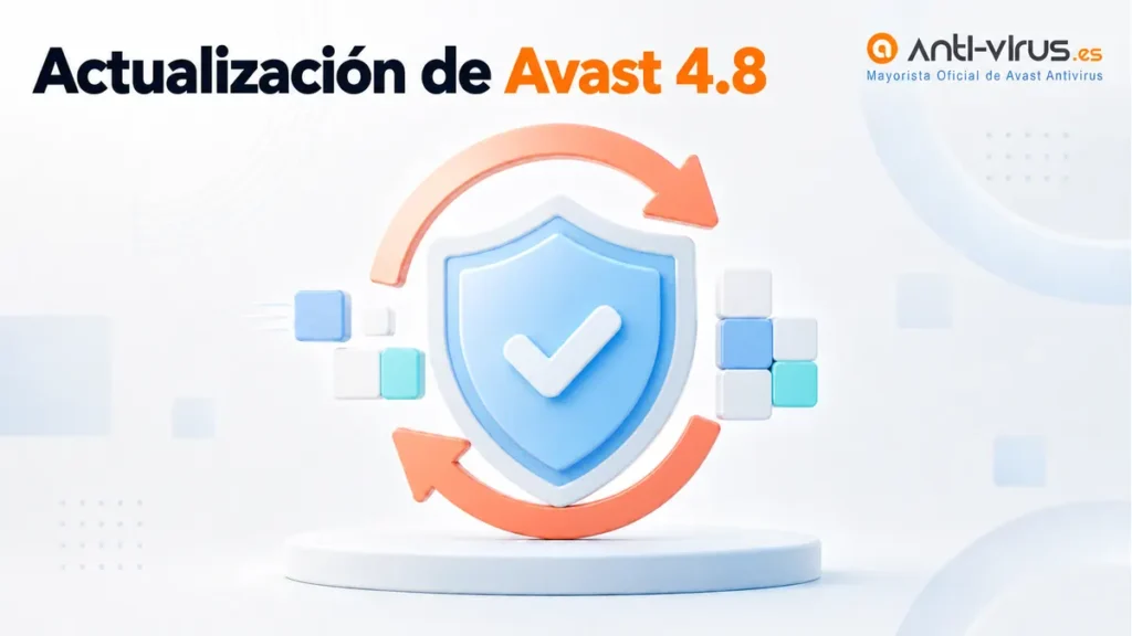 Escudo antivirus actualizándose a Avast 4.8