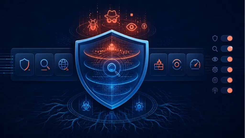 Capas integradas de Avast detectando spyware y rootkits ocultos