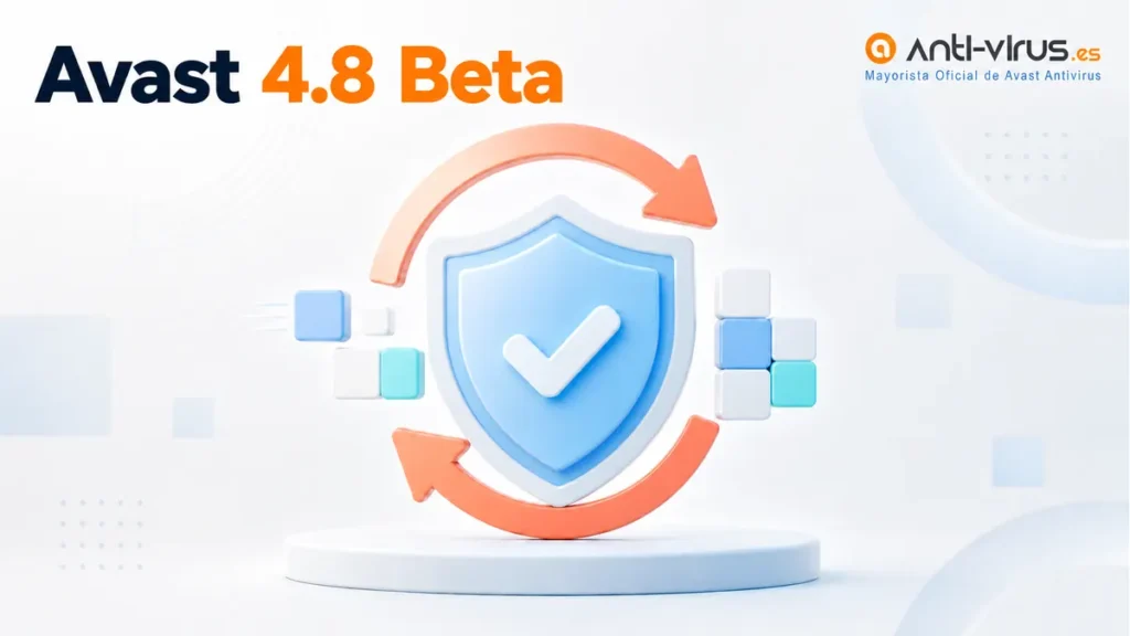 Escudo antivirus actualizándose a la versión beta de Avast 4.8