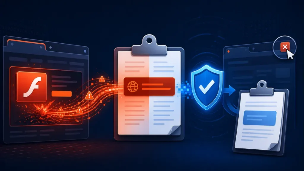 Anuncio Flash sobrescribiendo el portapapeles de Windows con una dirección maliciosa