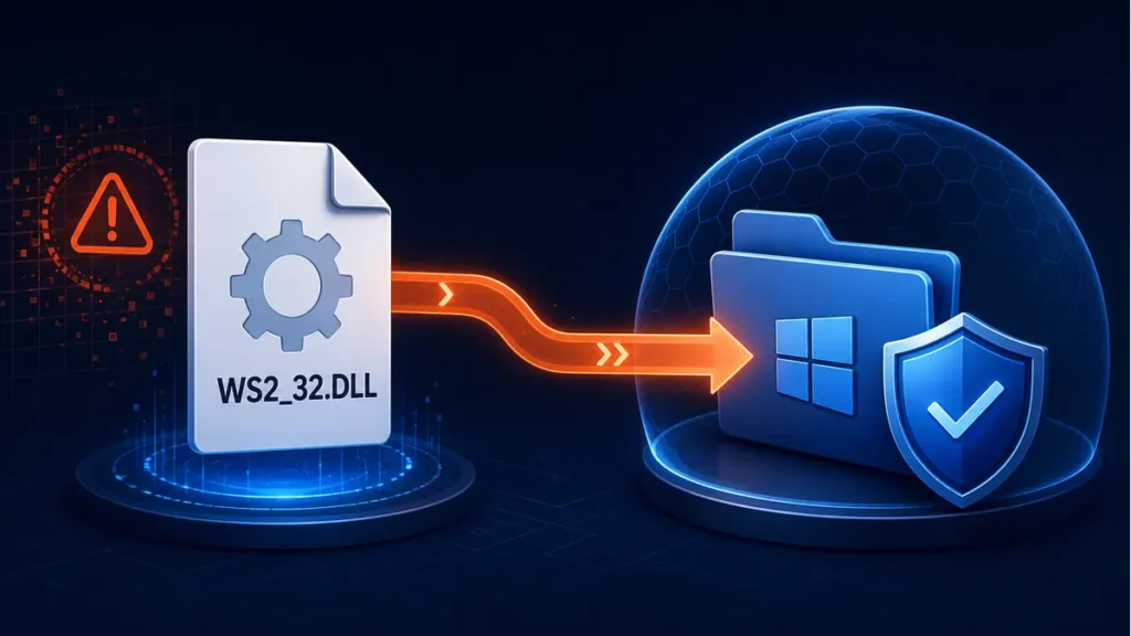 Recuperación del archivo WS2_32.DLL mediante herramientas de reparación de Windows