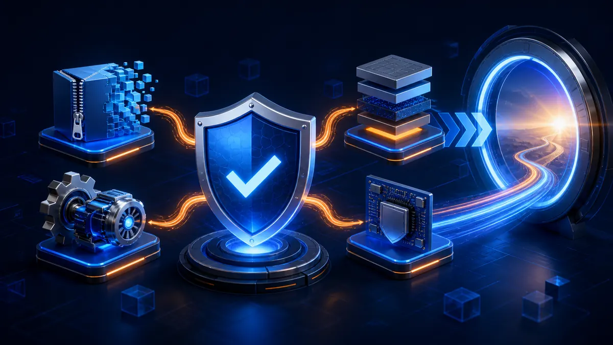 Escudo antivirus conectado a mejoras de descompresión, motor de análisis y controladores del sistema