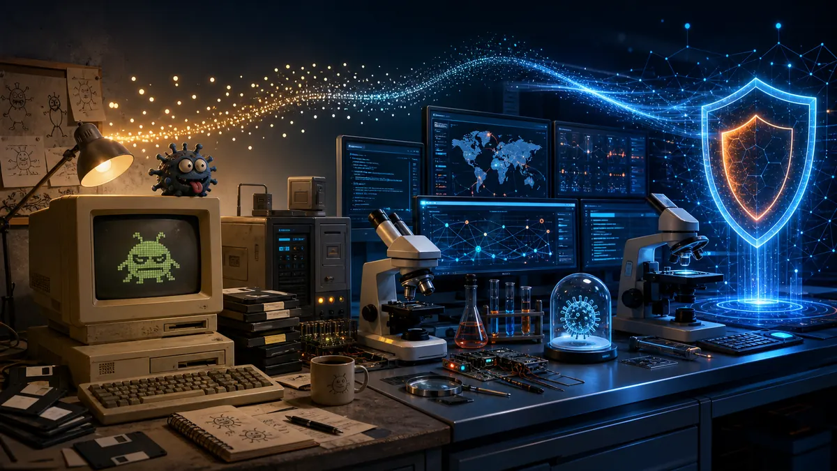 Evolución de un laboratorio antivirus desde ordenadores antiguos hasta sistemas modernos de análisis de amenazas