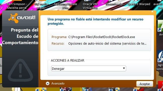 avast escudo comportamiento