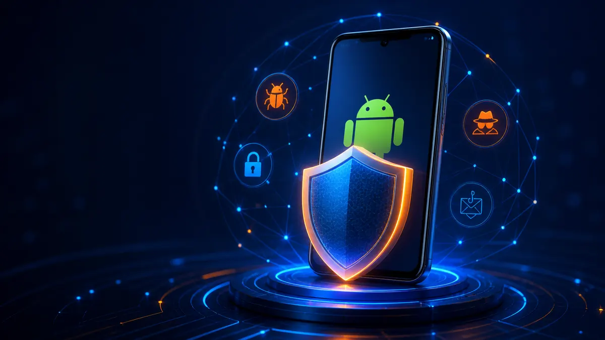 Teléfono Android protegido frente a amenazas móviles