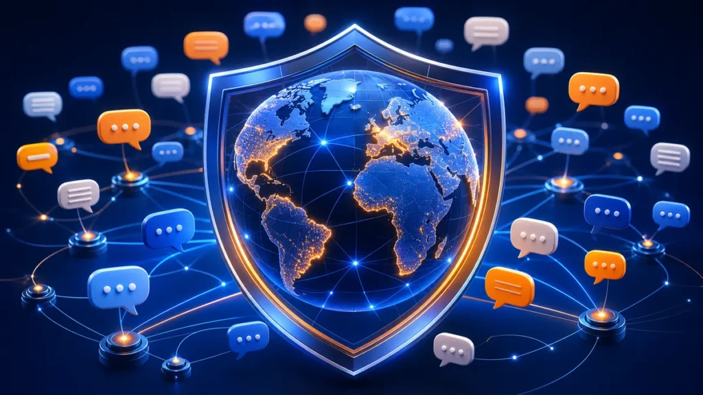 Protección antivirus mundial representada mediante múltiples idiomas
