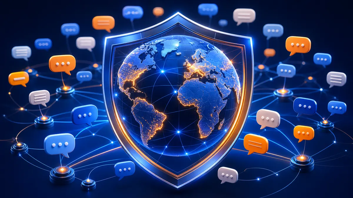 Protección antivirus mundial representada mediante múltiples idiomas
