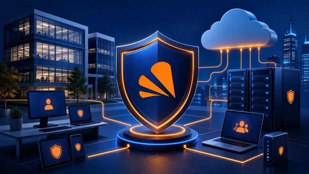 Infraestructura empresarial protegida por una solución de ciberseguridad Avast
