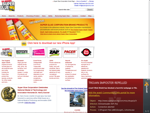 superglue infected malware avast