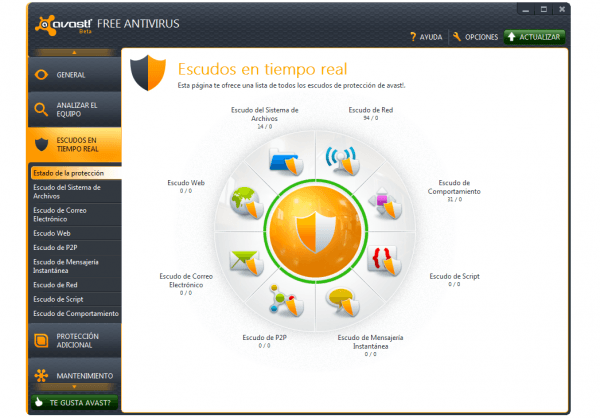 escudos en tiempo real avast 7