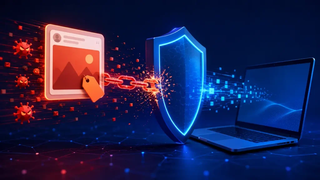 Malware distribuido mediante falsos avisos de etiquetado en fotos