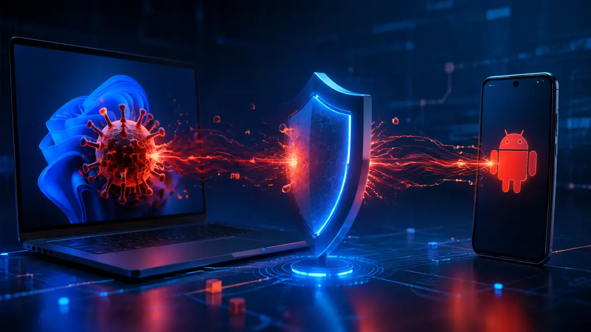 Malware que intenta propagarse entre Windows y Android
