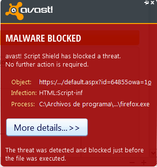 Outlook hotmail avast alert