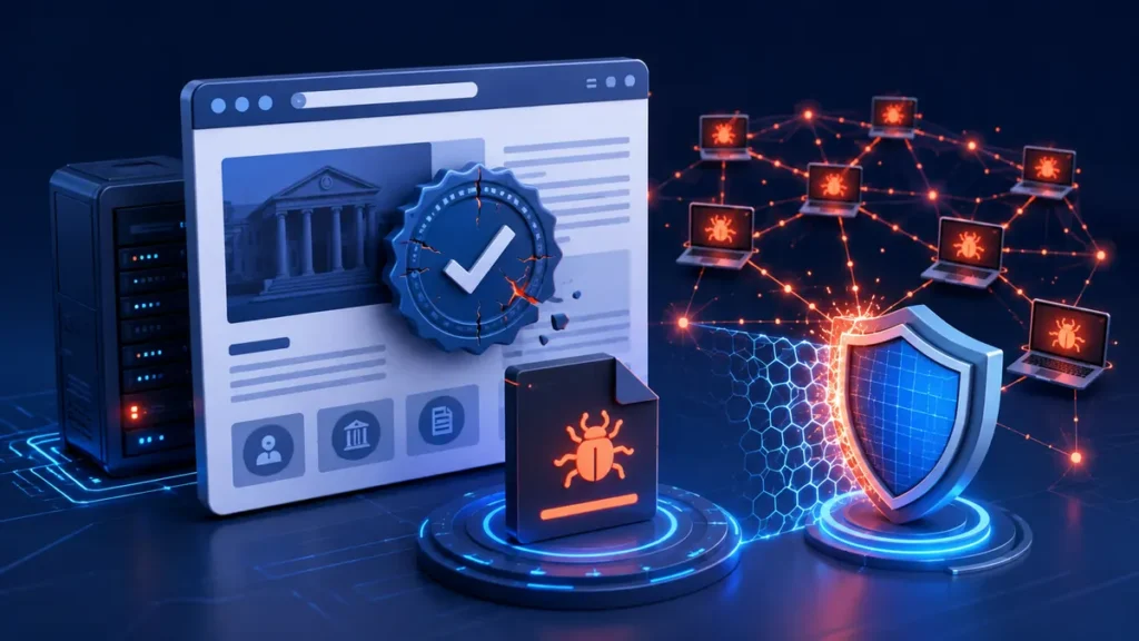 Web institucional comprometida que distribuía el malware Sirefef