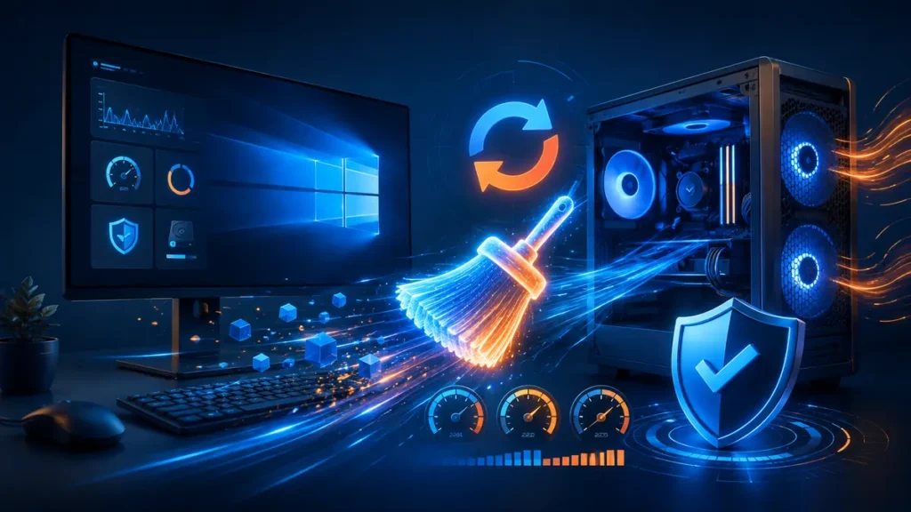 Equipo Windows limpio, actualizado, refrigerado y protegido