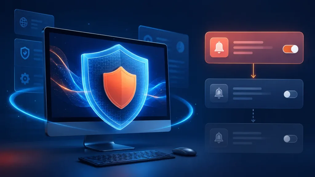 Controles para desactivar las ventanas emergentes y notificaciones de Avast
