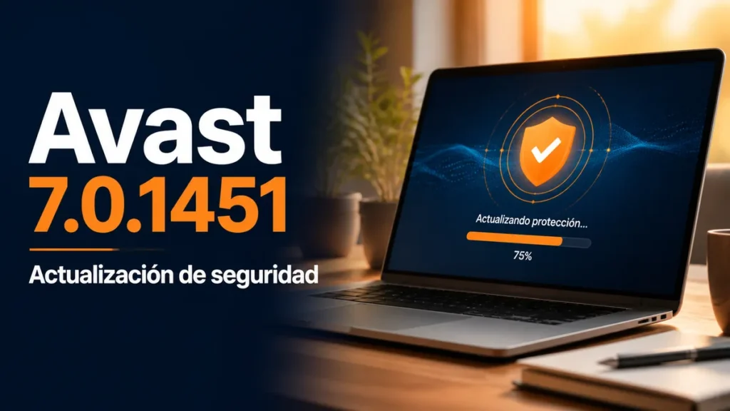 Portátil recibiendo la actualización de seguridad Avast 7.0.1451