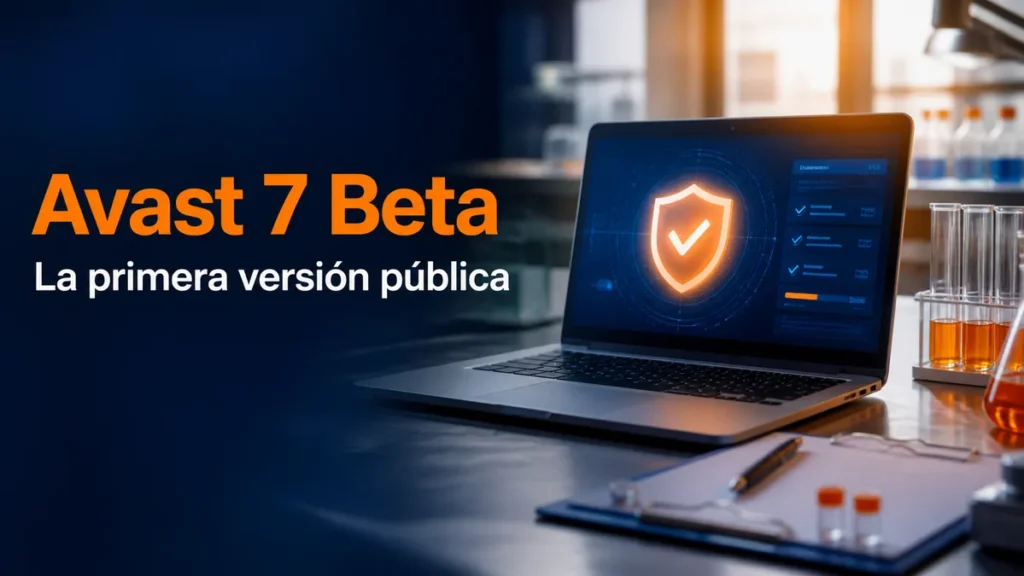 Portátil ejecutando la primera beta pública de Avast 7