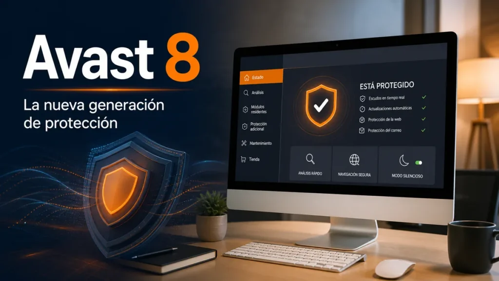 Ordenador protegido con Avast 8 y sus módulos de seguridad