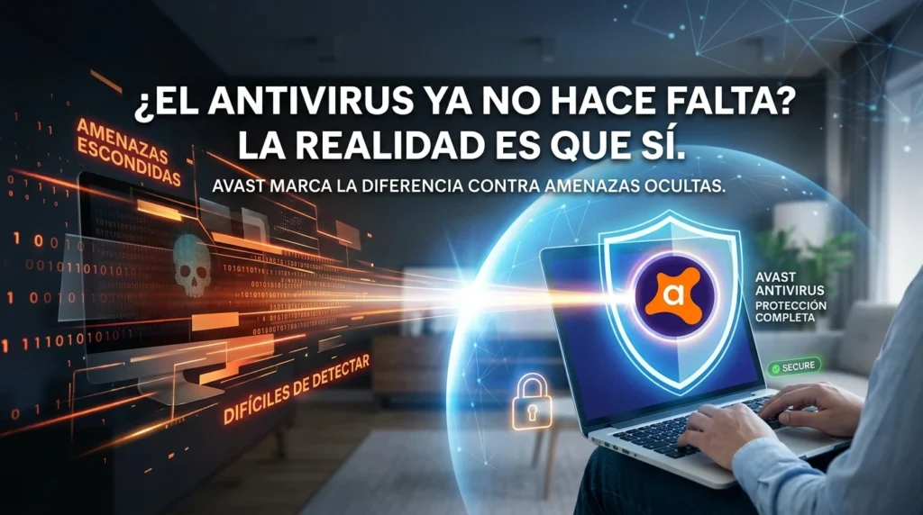 Ilustración de protección Avast Antivirus frente a amenazas ocultas en el ordenador