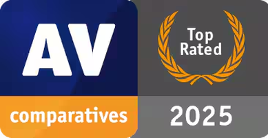 Avast, Top Rated 2025 por AV-Comparatives