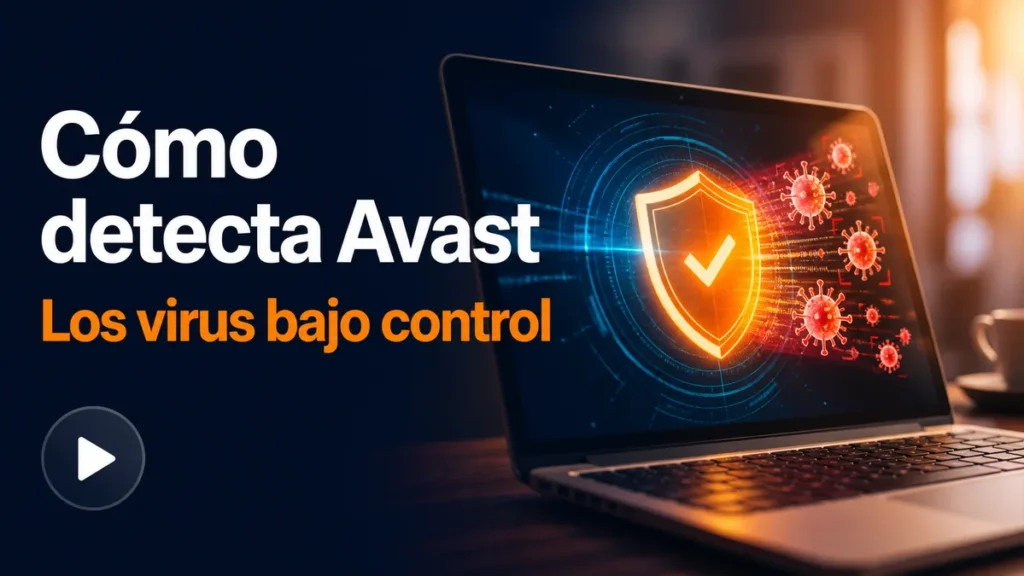 Avast detectando y bloqueando virus en un ordenador portátil