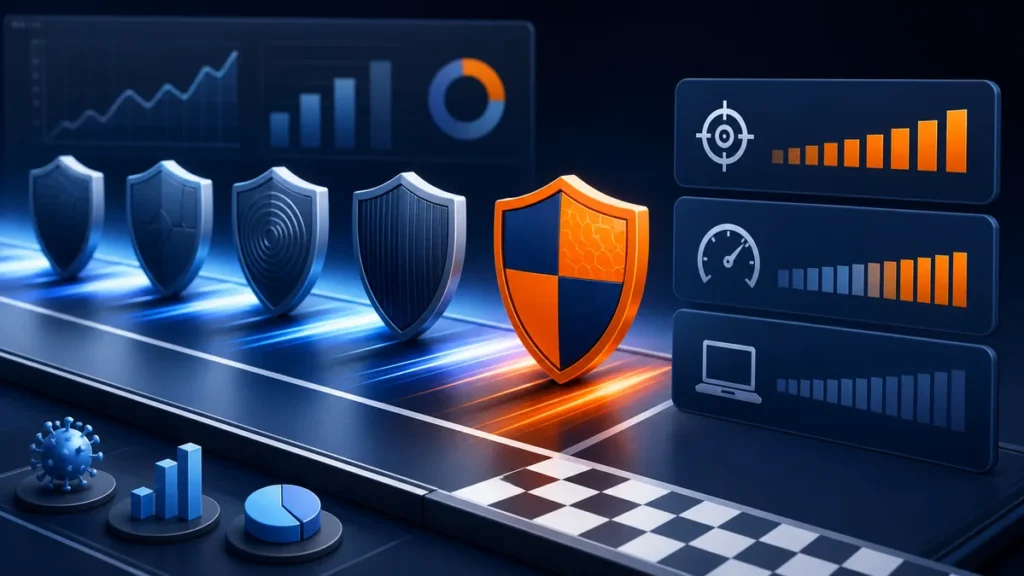 Escudos antivirus comparados por detección, velocidad y consumo de recursos