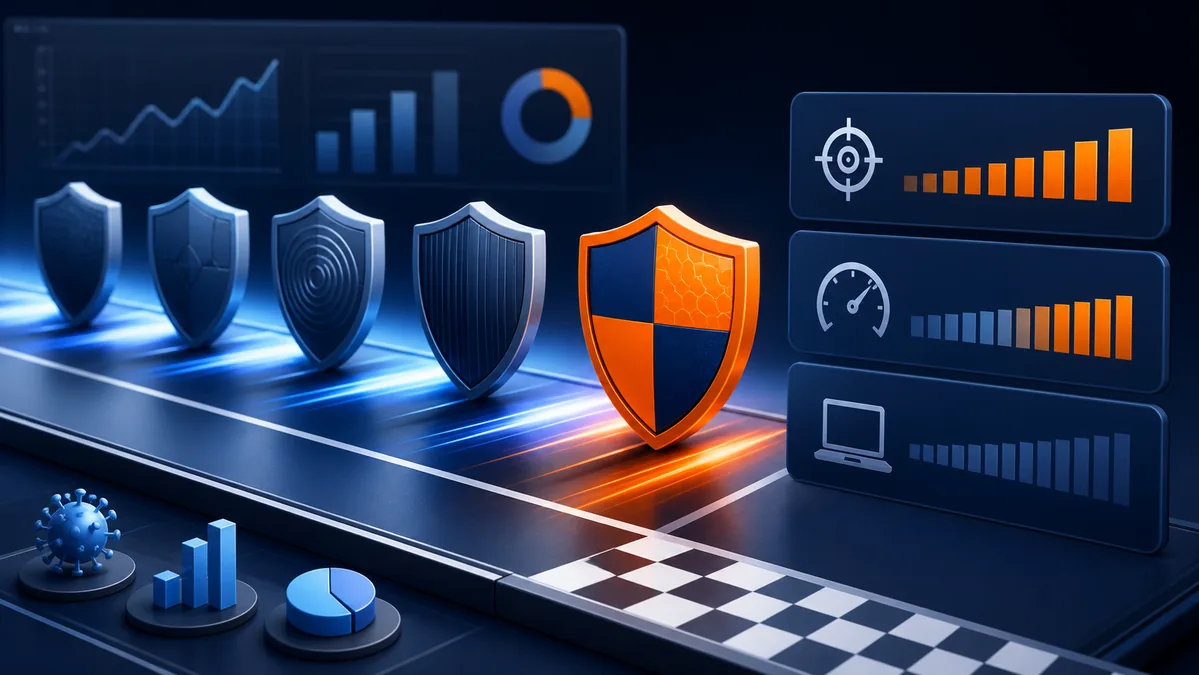 Escudos antivirus comparados por detección, velocidad y consumo de recursos