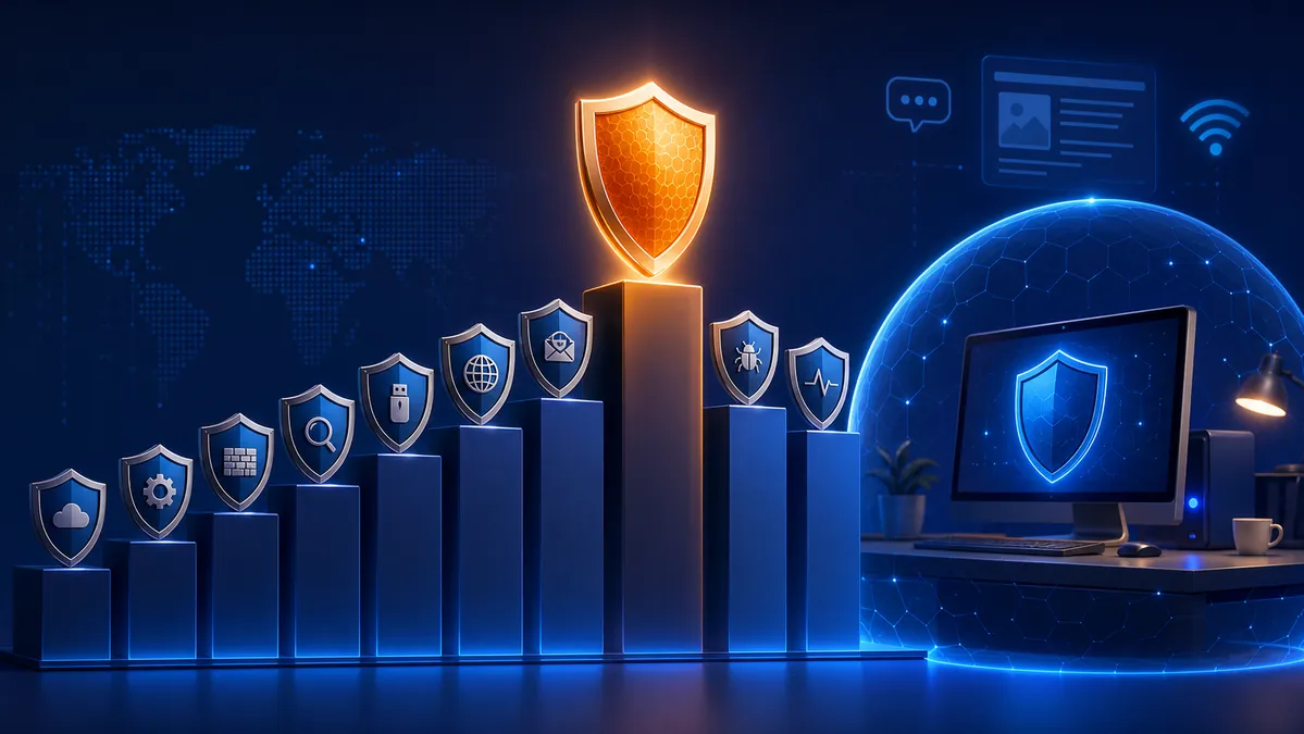 Clasificación de escudos antivirus con una protección destacada en primer lugar