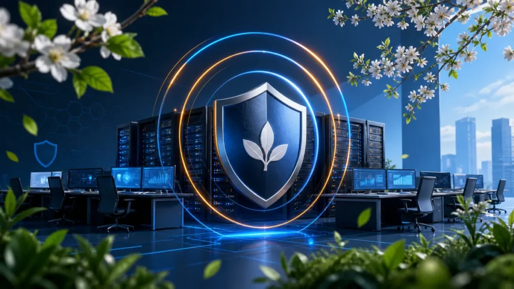 Red empresarial protegida durante la primavera con tres ciclos de seguridad