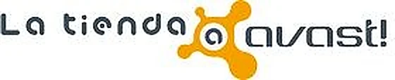 Identidad tipográfica histórica con símbolo naranja integrado entre las palabras tienda y avast