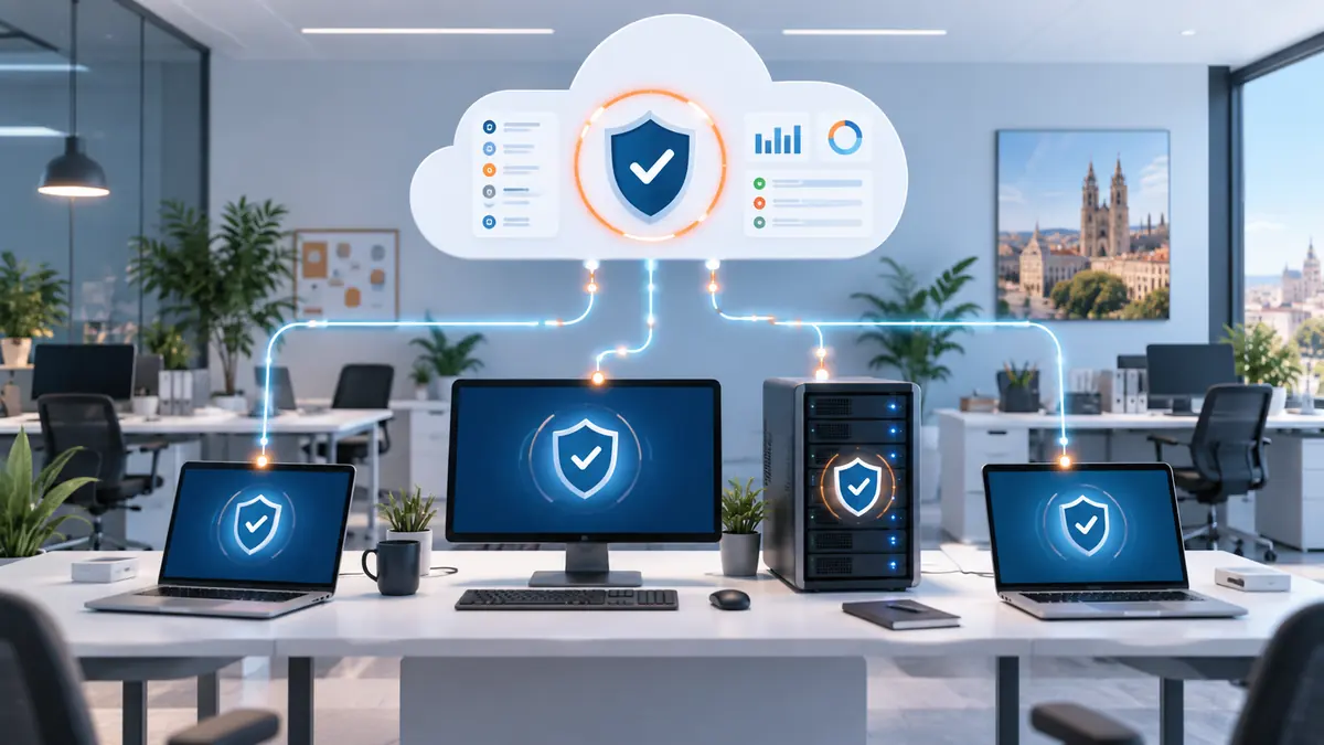 Antivirus gestionado para empresas Antivirus gestionado para proteger y supervisar los equipos de una empresa